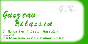 gusztav milassin business card